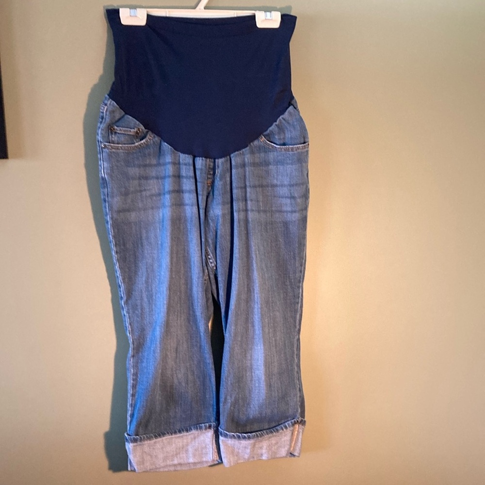 Indigo Blue Capri Pants with Elastic Waistband